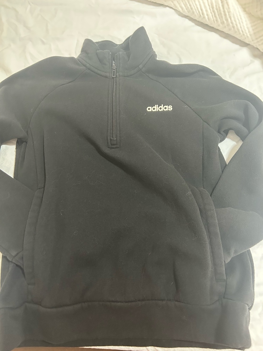 Adidas Women’s Small Black Quarter Zip Pullover Sweatshirt Logo